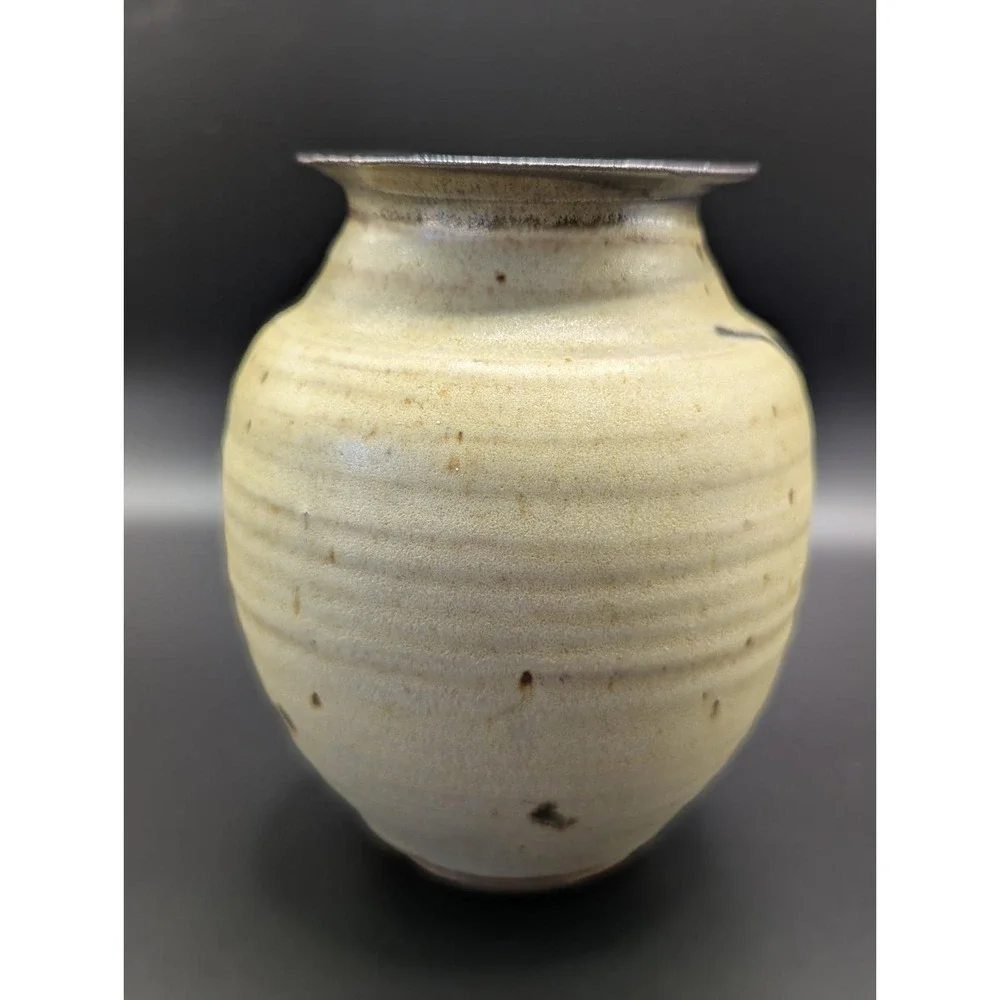 William Bill Creitz Vintage Art Pottery Vase Oregon Studio Signed 1970s Pottery